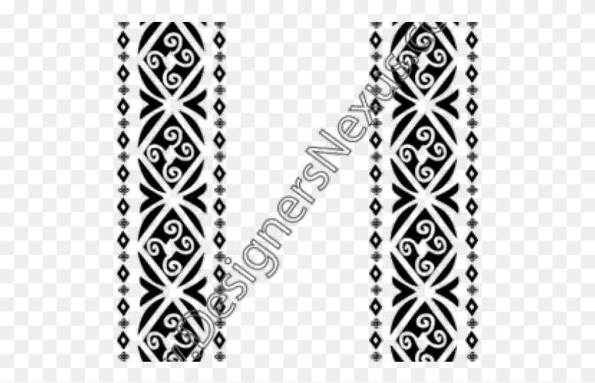 516x481 Border Design Black And White Tribal Circle, Lace, Rug, Clothing HD PNG Download
