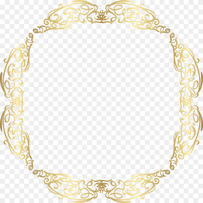 Border Frame Clip Art Gold Image, Oval Sticker PNG