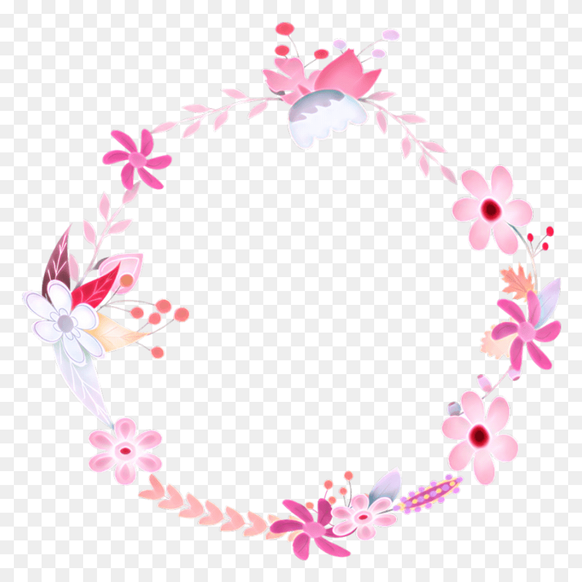872x873 Border Frame Wreath Circle Round Leaves Vines Transparent Flower Border, Flower, Plant, Blossom HD PNG Download