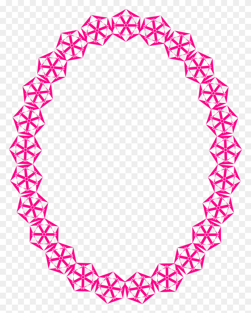 958x1214 Border Pink Clip Art, Oval, Heart, Wreath HD PNG Download