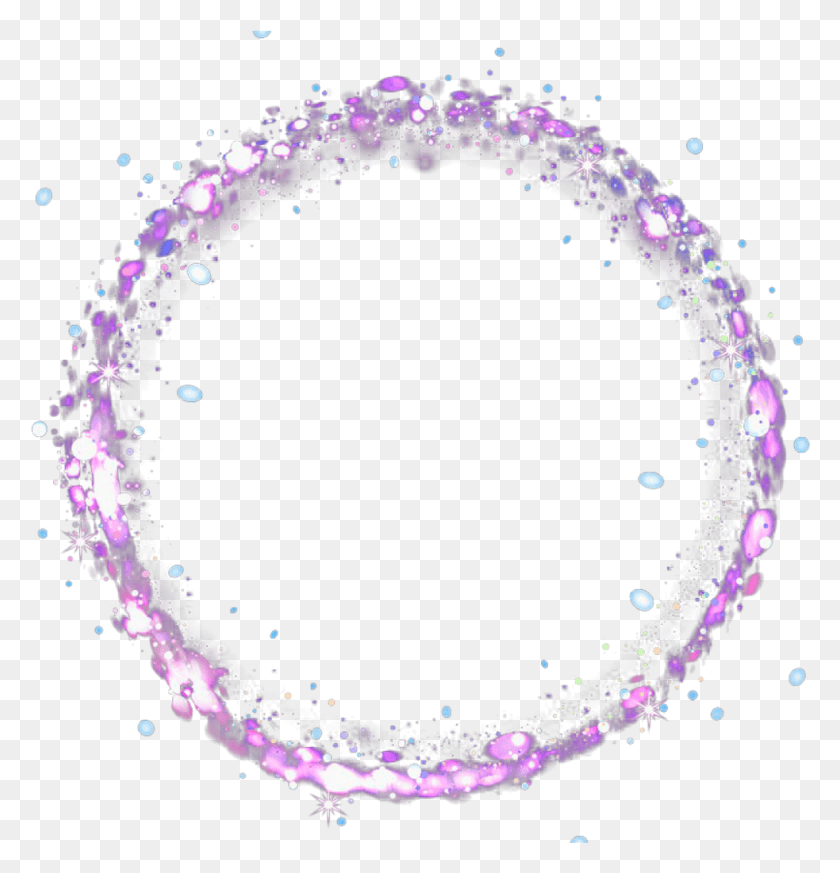 983x1025 Border Sticker Circle, Light, Purple, Glitter Descargar Hd Png