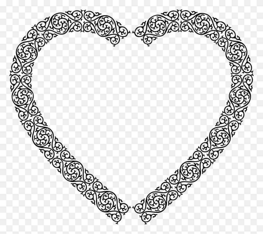 850x750 Borders And Frames Computer Icons Vintage Valentines Vintage Heart, Gray, World Of Warcraft HD PNG Download