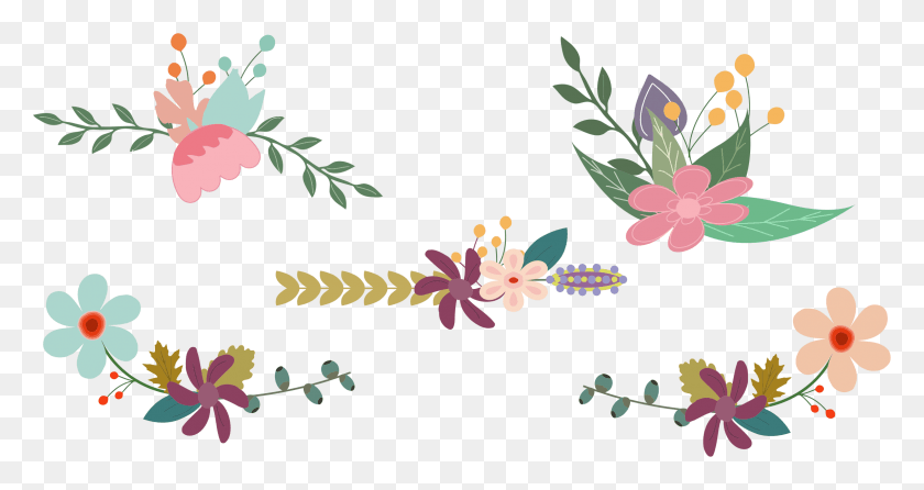 2297x1138 Borders And Frames Floral Design Flower Wreath Computer Vintage Flower Clipart, Graphics, Pattern HD PNG Download