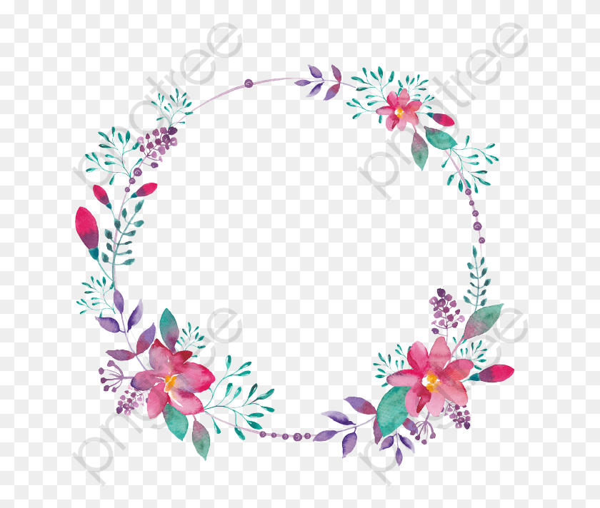 641x652 Borders Clipart Creative Hollow Circle Category File Circle Flowers, Pattern, Floral Design, Graphics HD PNG Download