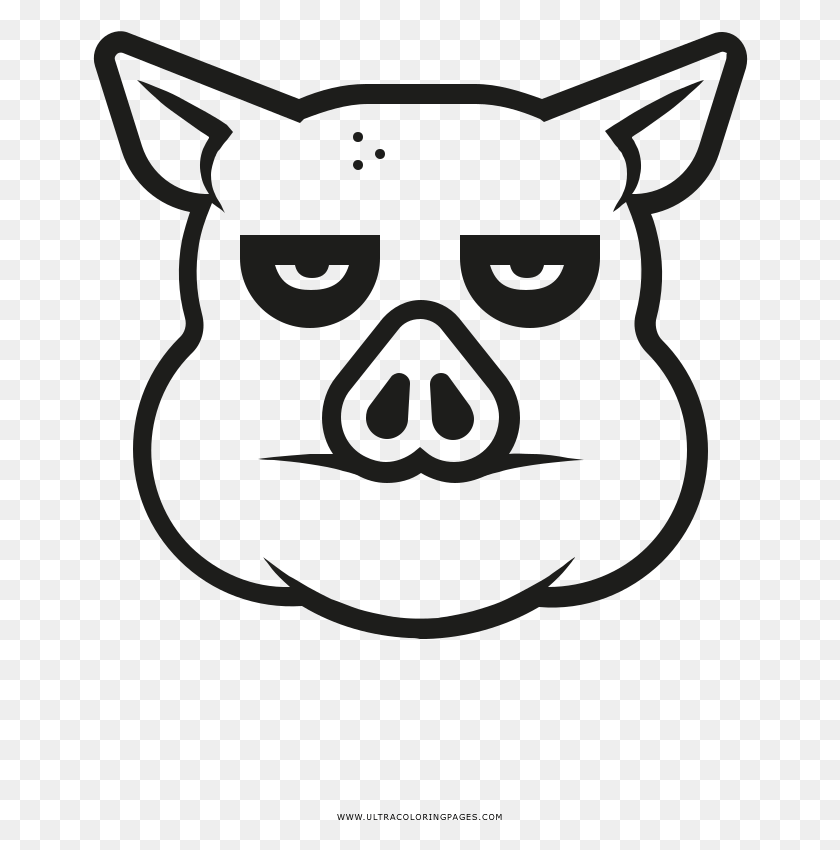 656x790 Bored Pig Coloring, Face, Stencil, Portrait HD PNG Download