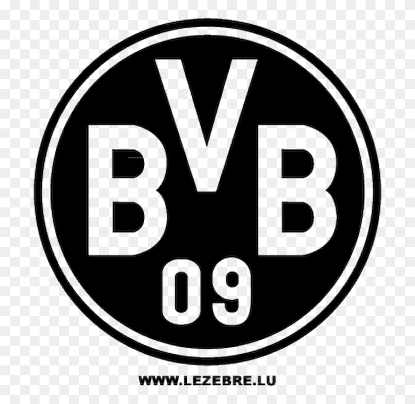 717x758 Borussia Dortmund 09 Logo T Shirt Borussia Dortmund Logo Black And White, Symbol, Trademark, Emblem HD PNG Download