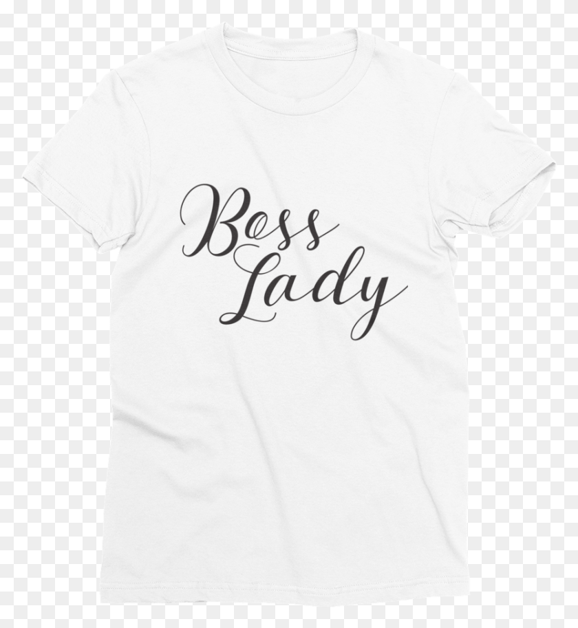 833x911 Boss Lady Eps Printfile Front Mockup Flat Front White Calligraphy, Clothing, Apparel, Text HD PNG Download
