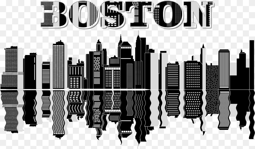 2401x1400 Boston Clipart, City, Metropolis, Urban, Art Sticker PNG