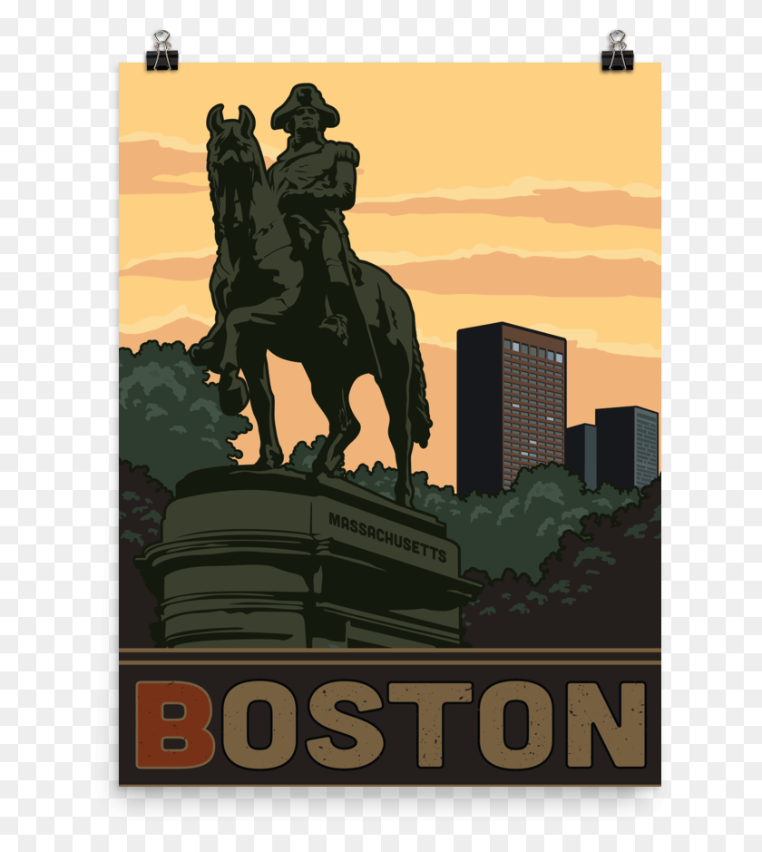 639x879 Бостон Винтажный Туристический Плакат Бостон, Реклама, Лошадь, Млекопитающее Hd Png Скачать
