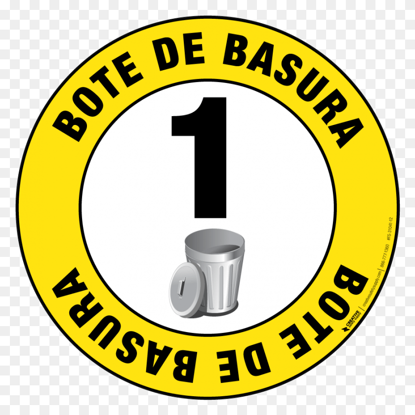 871x871 Bote De Basura Floor Sign With Numbering Circle, Number, Symbol, Text HD PNG Download