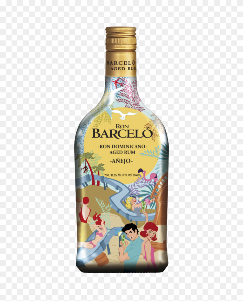 813x1024 Botella Verano 2017 Frontal Ron Barcelo, Ликер, Алкоголь, Напитки Hd Png Скачать