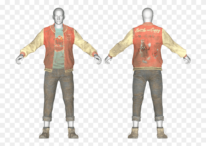716x534 Bottle And Cappy Red Jacket Amp Jeans Illustration, Person, Human, Clothing HD PNG Download