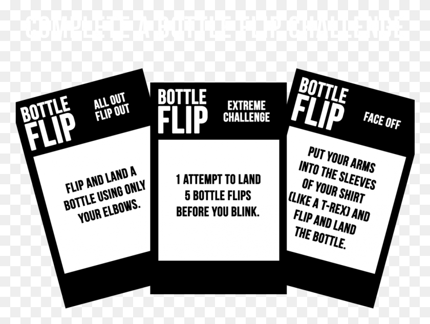 1081x795 Bottle Flip Board Game Black And White, Poster, Advertisement, Flyer HD PNG Download