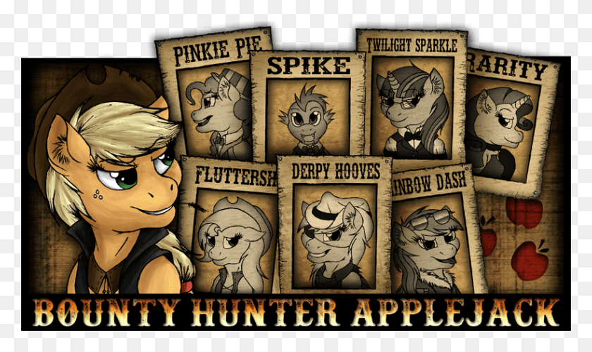 820x463 Bounty Hunter Applejack Https Cartoon, Person, Human, Book HD PNG Download