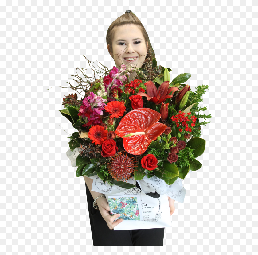 542x771 Bouquet, Plant, Person, Human HD PNG Download