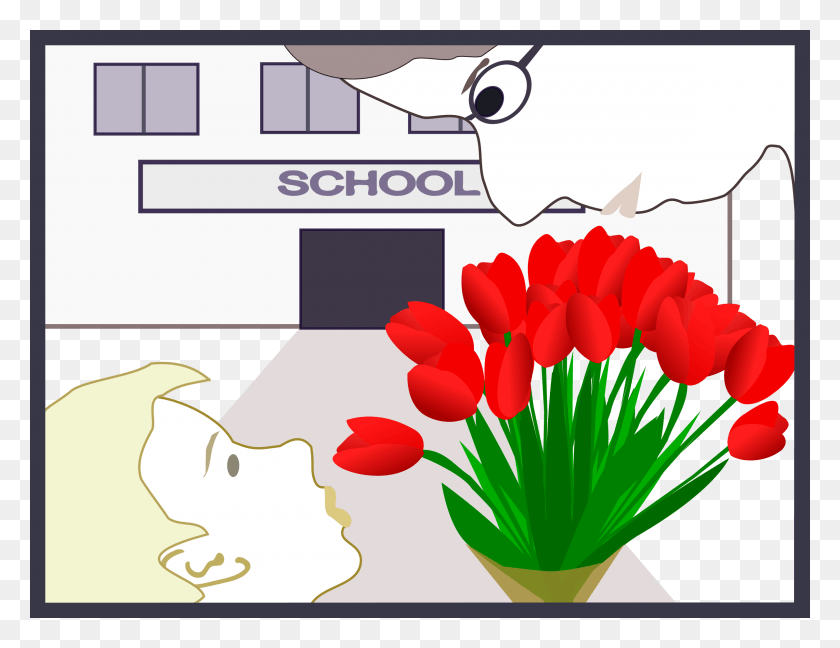 2400x1812 Bouquet Child Flower Teacher, Graphics, Plant HD PNG Download