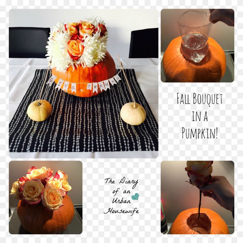 1569x1569 Bouquet In A Pumpkin Pumpkin, Person, Plant, Food HD PNG Download