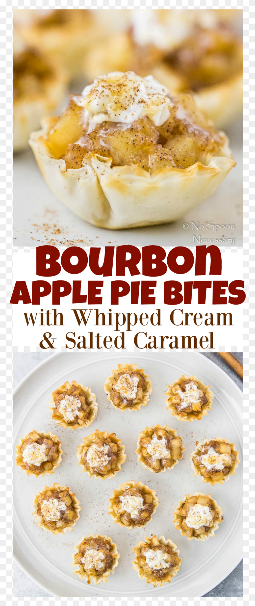 789x1961 Bourbon Apple Pie Bites With Whipped Cream Amp Salted Peanut Butter Cookie, Food, Sweets, Confectionery HD PNG Download