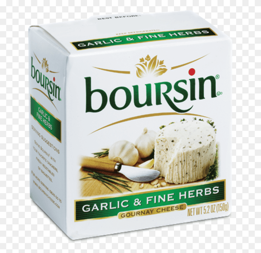 661x752 Boursin R Cheese Garlic Fine Herbs Cheese With Herbs And Garlic, Plant, Food, Box HD PNG Download