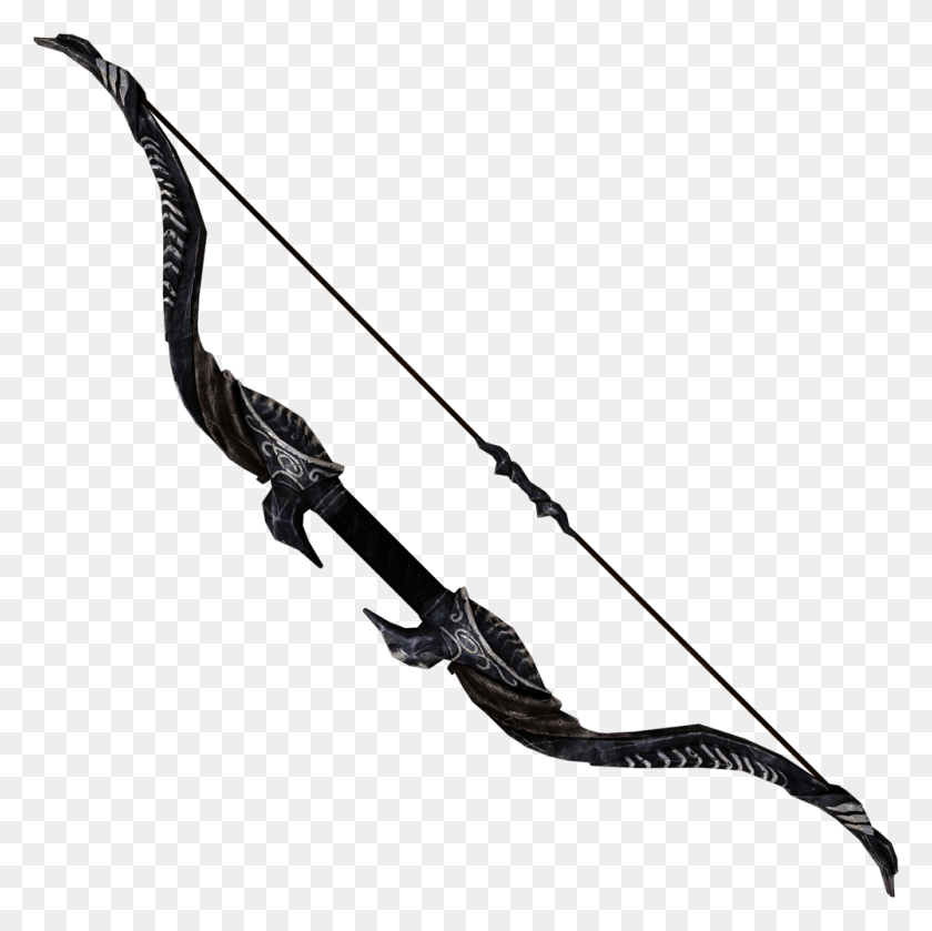 1000x1000 Bow And Arrow Skyrim Skyrim Ebony Bow, Staircase, Weapon, Weaponry HD PNG Download