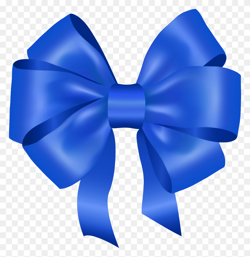 7646x7875 Bow Blue Deco Clipart HD PNG Download