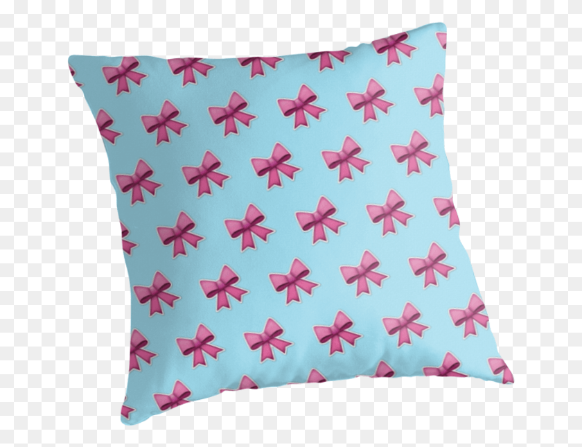 649x585 Bow Emoji Pattern Blue By Lucy Lier Cushion, Pillow, Rug HD PNG Download