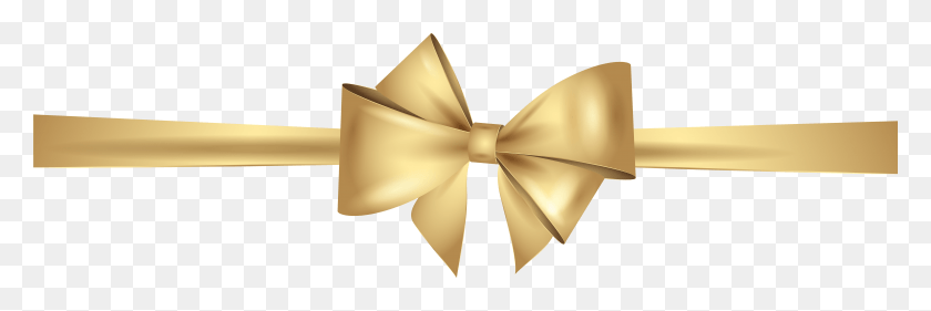 8001x2273 Bow For Free On Ribbon Transparent Gold, Tie, Accessories, Accessory HD PNG Download