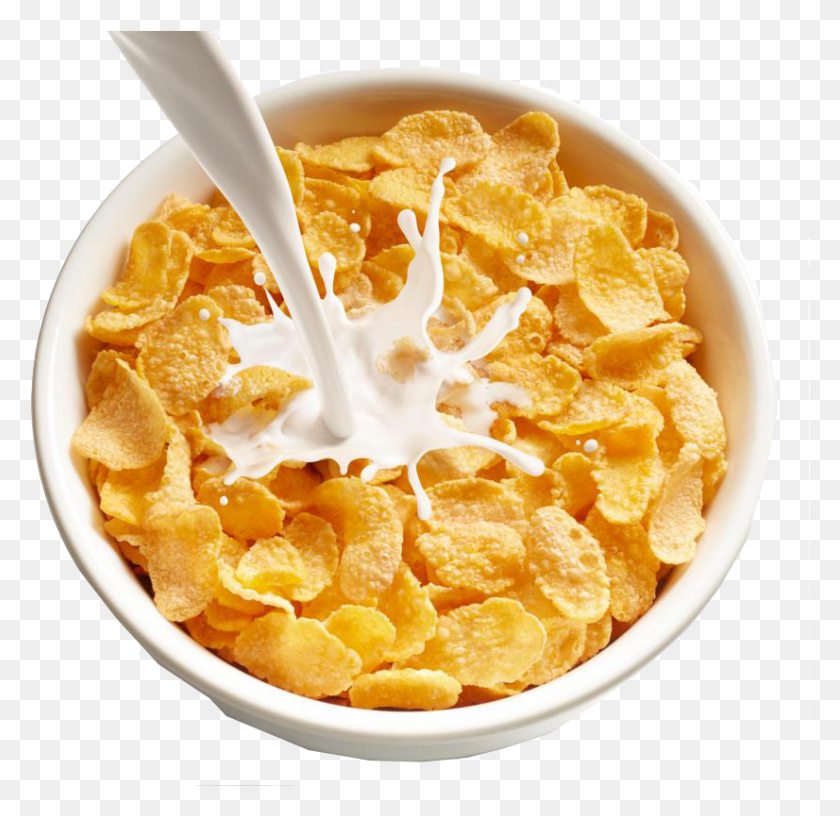 826x801 Bowl Of Corn Flakes Corn Flakes With Milk, Beverage, Drink, Plant HD PNG Download