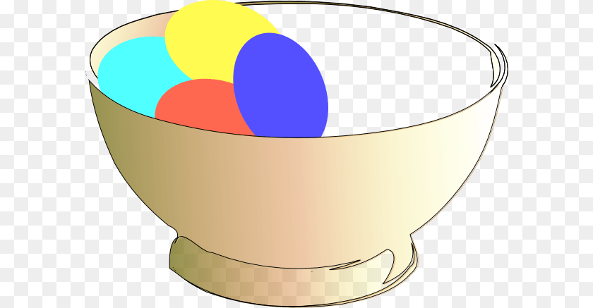 600x437 Bowl Of Easter Eggs Svg Clip Arts 600 X 437 Px, Mixing Bowl, Clothing, Hardhat, Helmet Sticker PNG