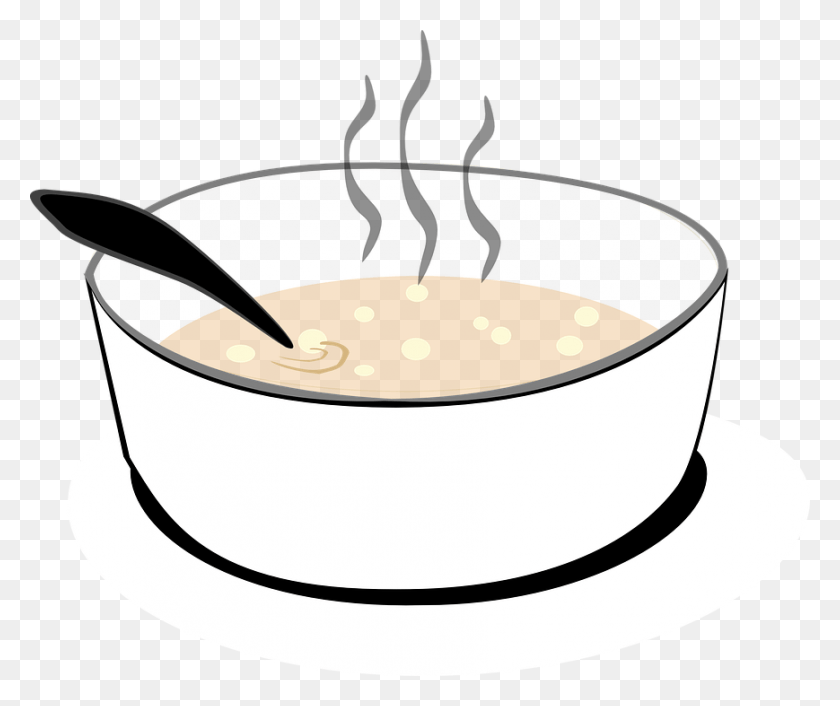 869x720 Bowl Soup Fish Hot Cook Spoon Food Sopa Caliente Con Cuchara, Dish, Meal, Bathtub HD PNG Download