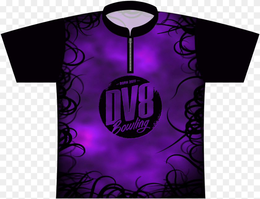 Bowling Jersey Short Sleeve, Clothing, Shirt, T-shirt, Purple Transparent PNG