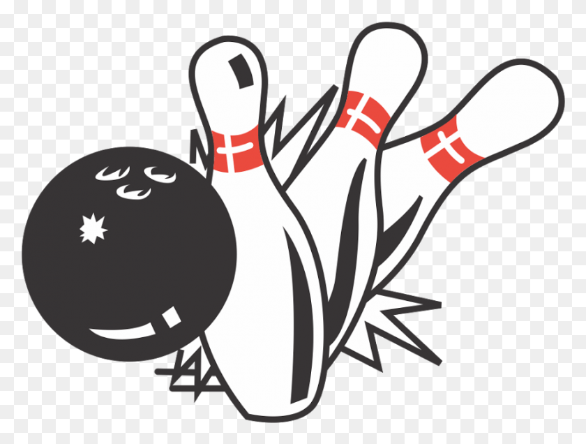855x632 Bowling Pins Logo Bowling Pin And Ball Clip Art, Bowling Ball, Sport, Sports HD PNG Download