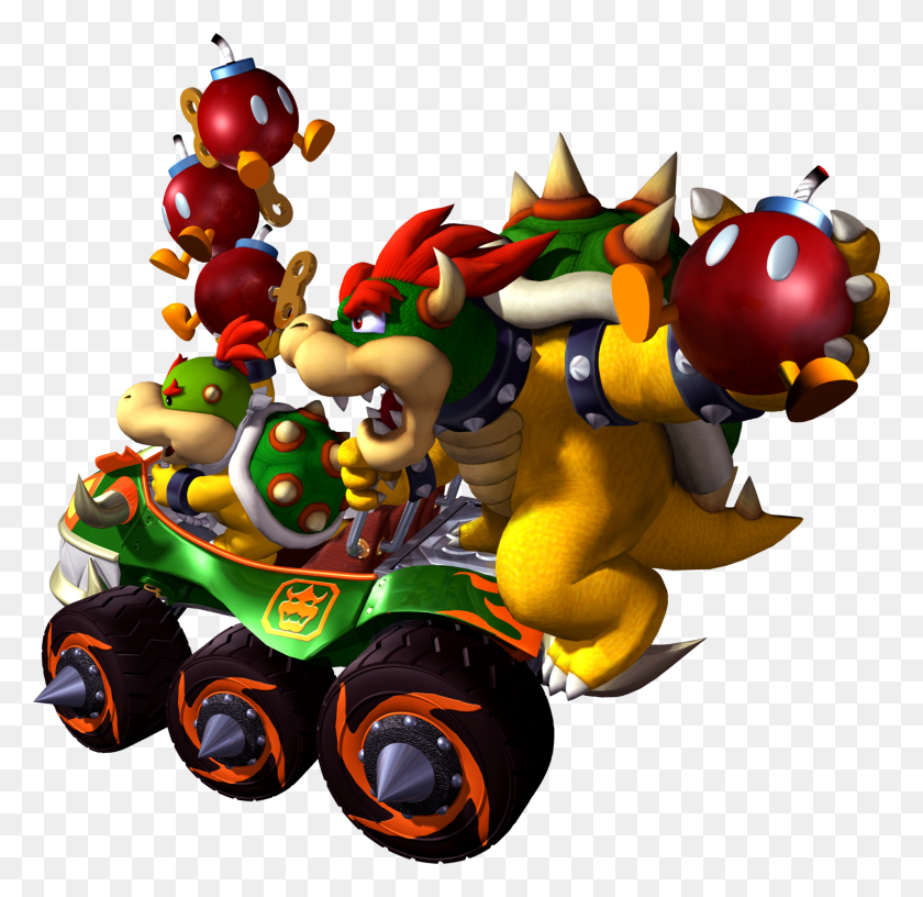 1920x1862 Bowser And Bowser Jr Bob Omb Blast Bowsers Kart Double Dash, Vehicle, Transportation, Toy HD PNG Download
