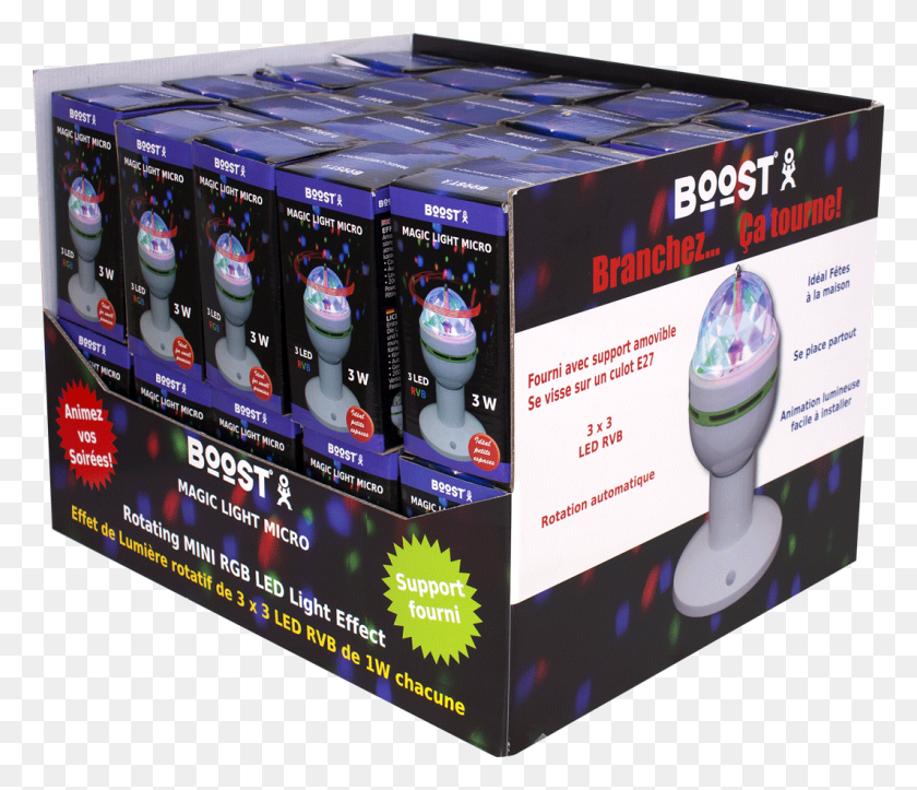 1063x904 Descargar Png Box 40Pcs Boost Astro Micro Efecto Led E27 Con Socket Flyer, Dispensador Pez, Máquina De Juego Arcade, Botella Hd Png