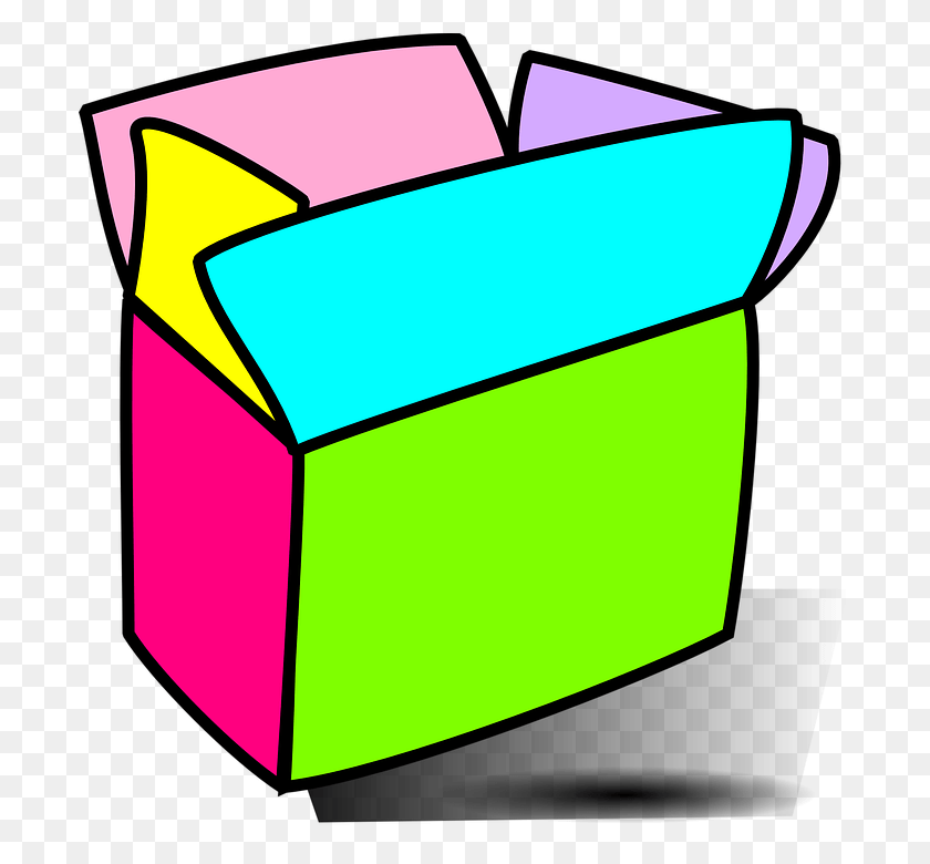 698x720 Box Colorful Open Colorful Box, Carton, Cardboard Descargar Hd Png