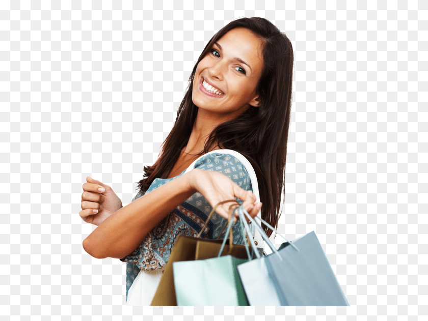 537x571 Box Mujer Con Compras, Person, Human, Shopping HD PNG Download