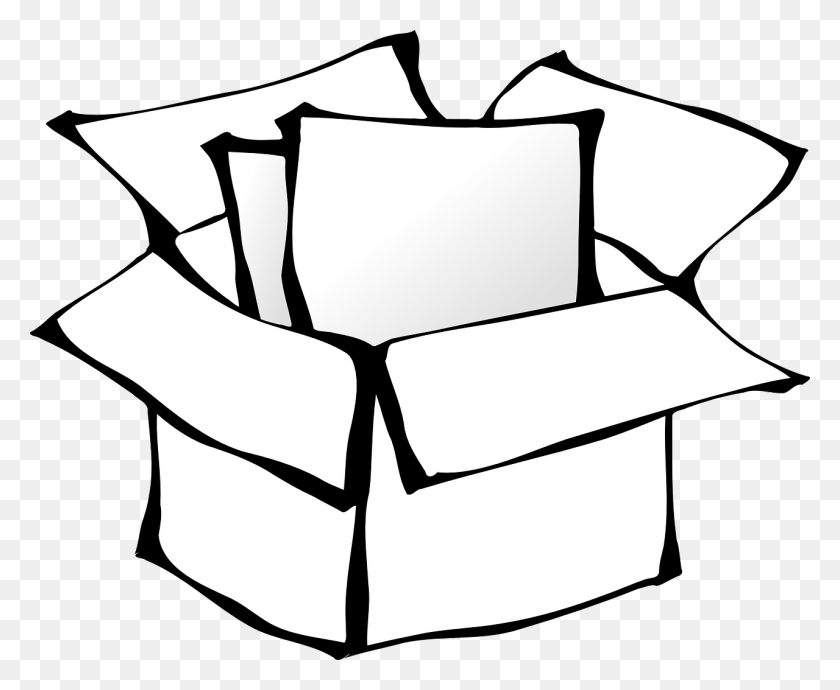 1280x1035 Box Package Cardboard Open Full Image Package Clip Art, Paper, Towel, Stencil Descargar Hd Png