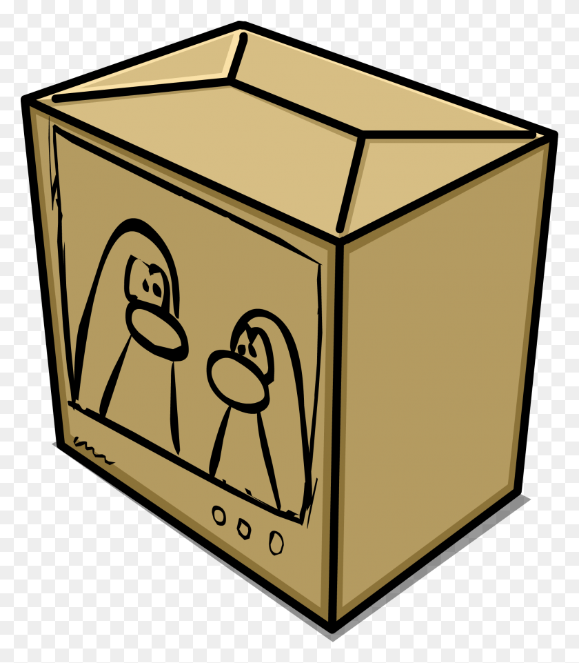 1879x2171 Коробка Sprite Club Penguin Маленькая Коробка, Мебель, Картон, Картонная Коробка Png Скачать