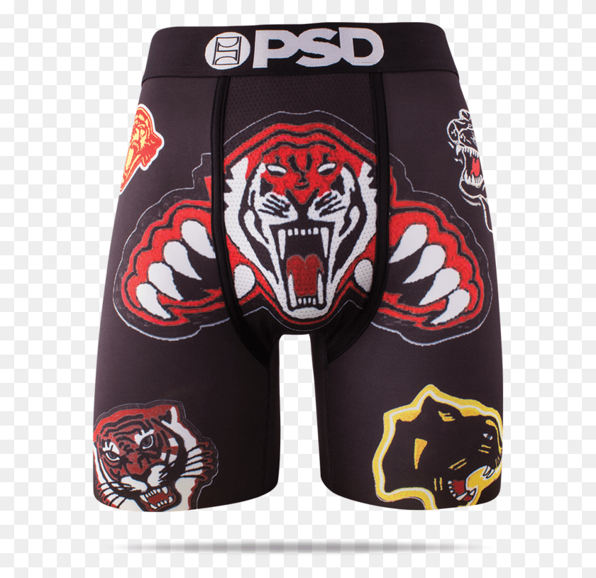 581x755 Boxer Briefs Mascot Logo Tiger Red, Clothing, Label, Text HD PNG Download