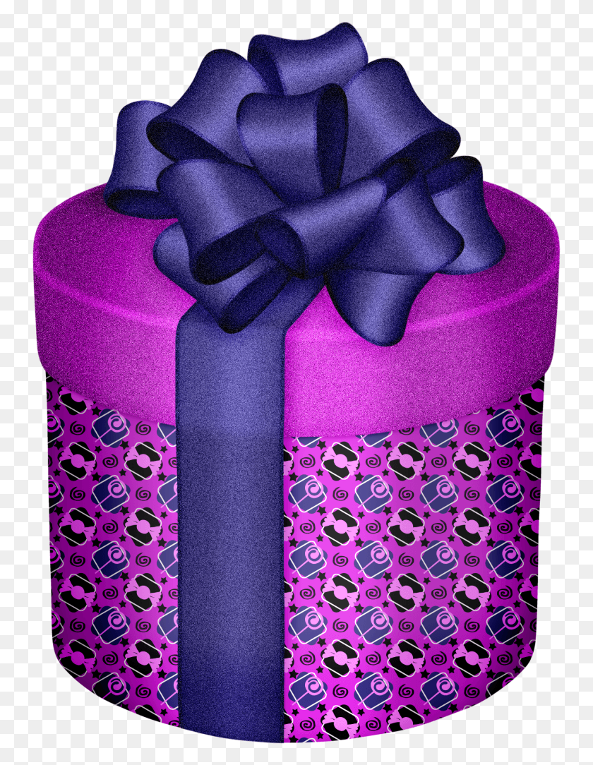 749x1024 Boxes Happy Birthday Clip Art Purple, Cylinder, Velvet, Scarf HD PNG Download