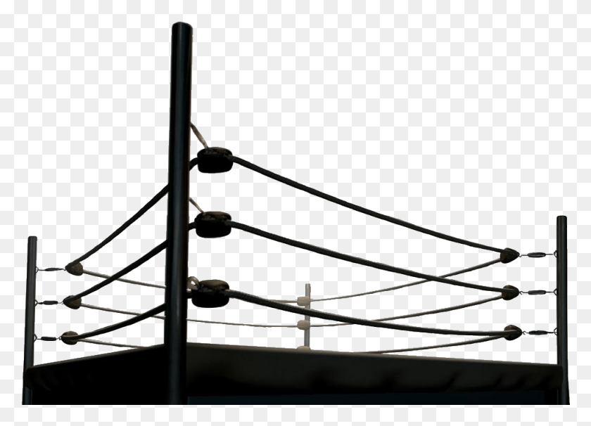 977x684 Boxing Ring Ropes Boxing Ring Silhouette, Bow, Utility Pole, Cable HD PNG Download