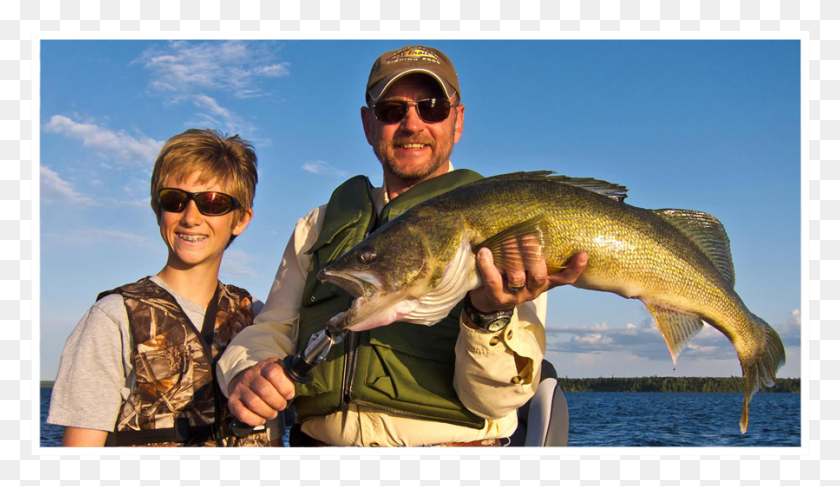 899x491 Boy And Dad With Walleye Manotak Lodge, Sunglasses, Accessories, Accessory HD PNG Download