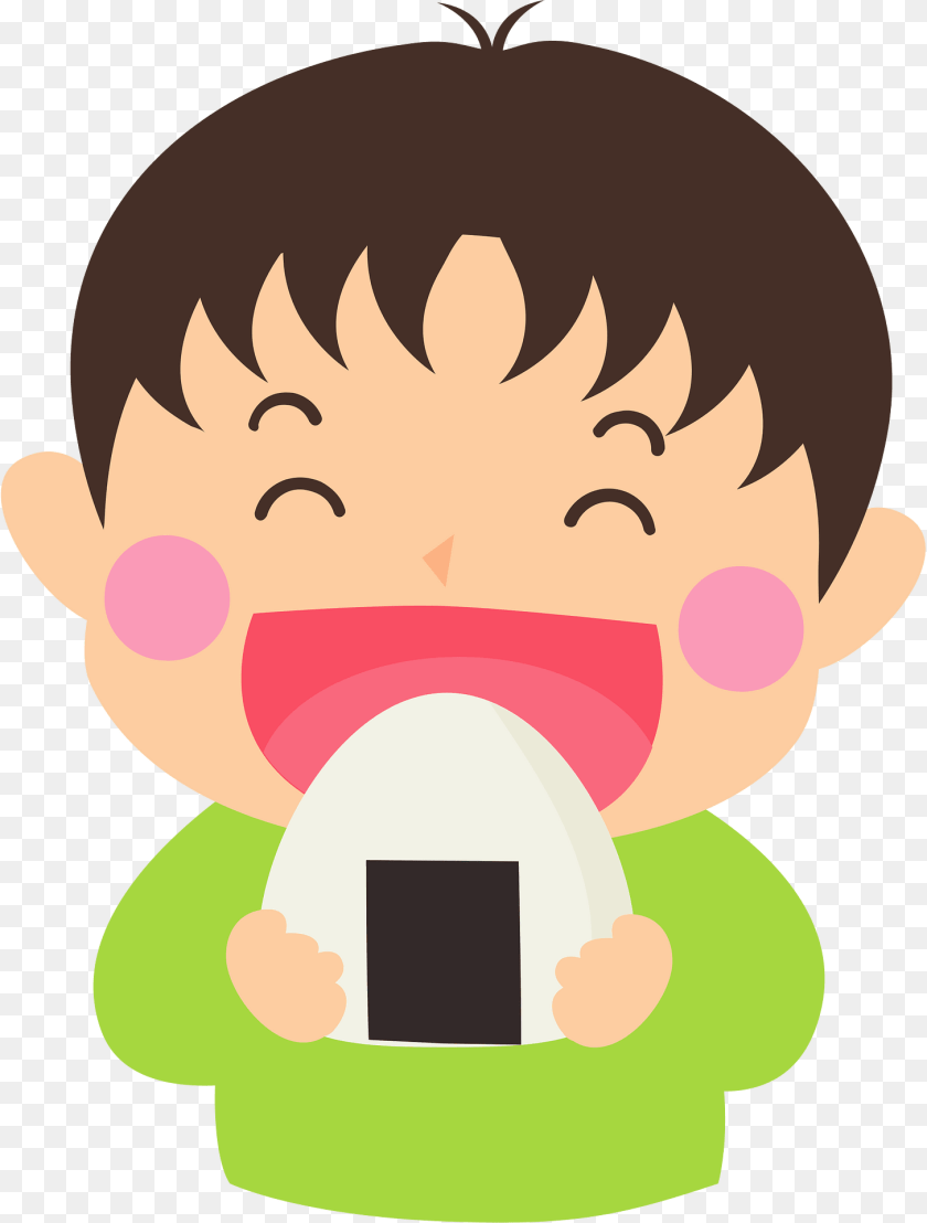 1455x1920 Boy Eating Rice Ball Clipart, Baby, Person, Outdoors, Nature Sticker PNG