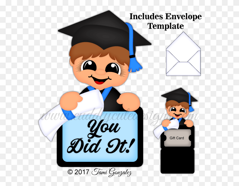 581x594 Boy Grad Gift Card Holder Cartoon, Graduation, Text HD PNG Download