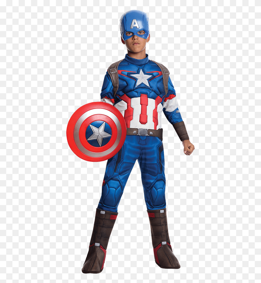 415x851 Boys Age Of Ultron Deluxe Captain America Costume, Armor, Person, Human HD PNG Download
