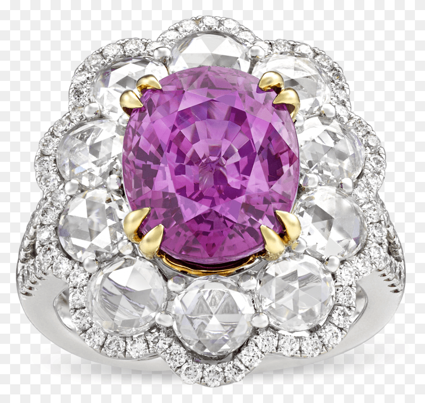 2133x2016 Boysenberry Pink Ceylon Sapphire Ring Diamond HD PNG Download