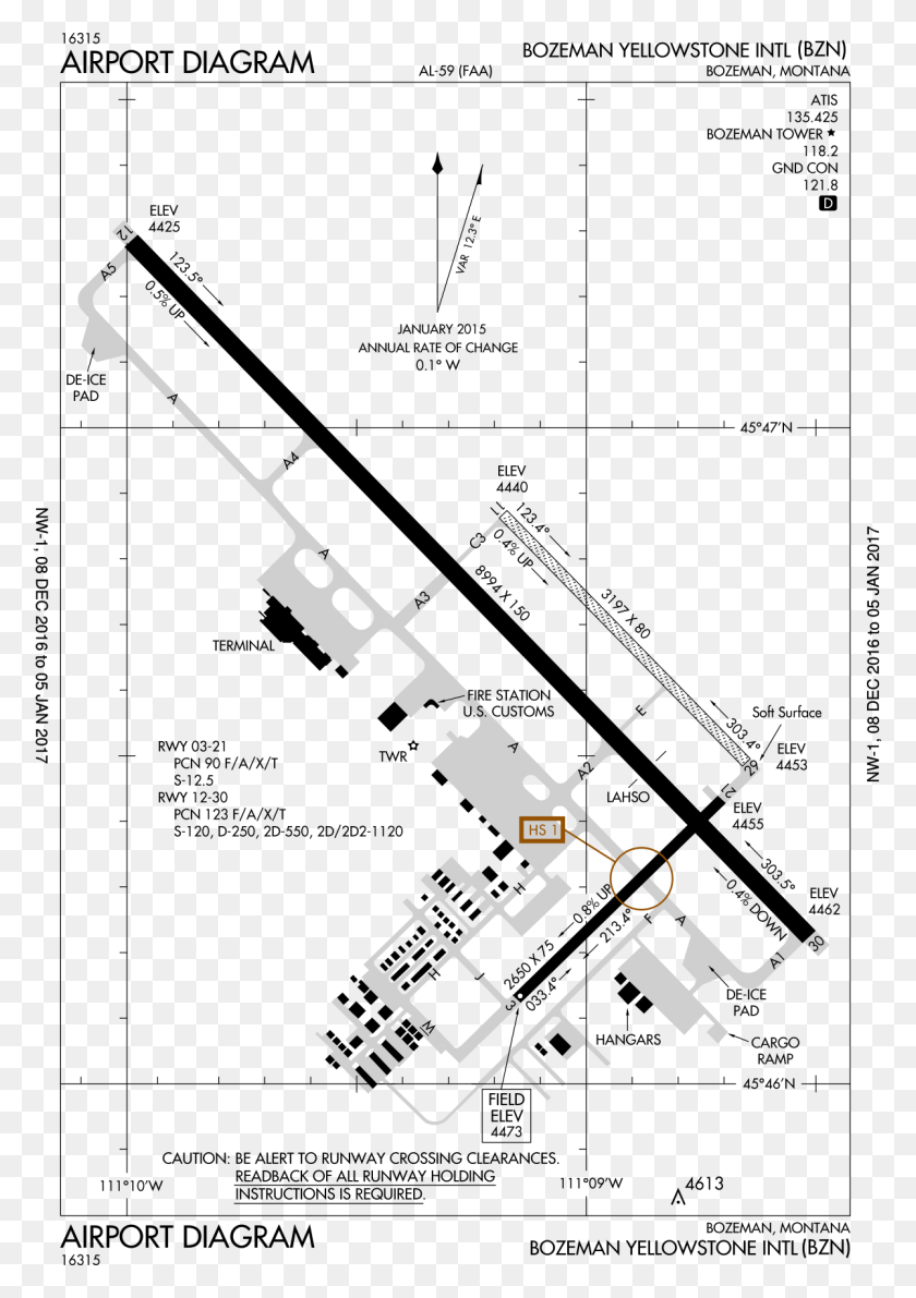1200x1740 Bozeman Yellowstone International Airport Bozeman Airport Runway Map HD PNG Download