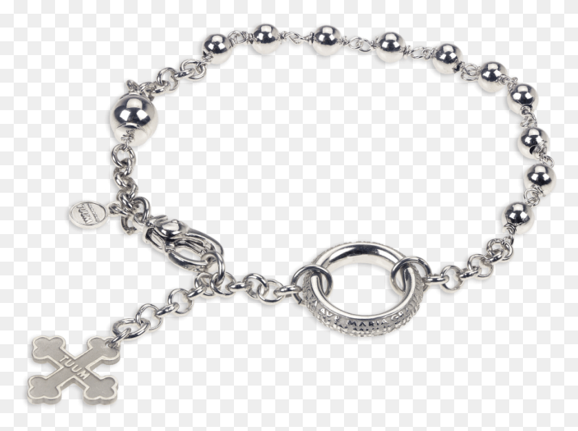896x651 Bracciale Rosario Flore Rhodium Silver With Silver Rosari Bracciali Argento, Bracelet, Jewelry, Accessories HD PNG Download