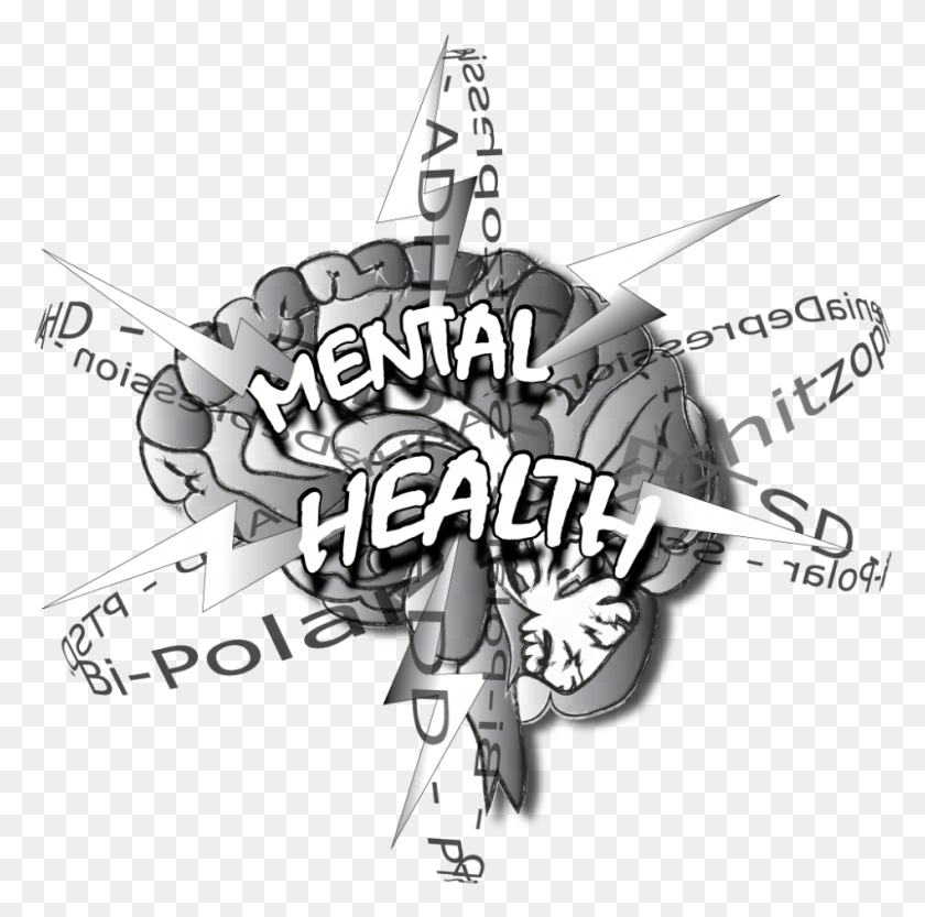 948x940 Brain Clipart Mental Health Brain Cartoon Mental Health, Symbol, Emblem, Airplane HD PNG Download