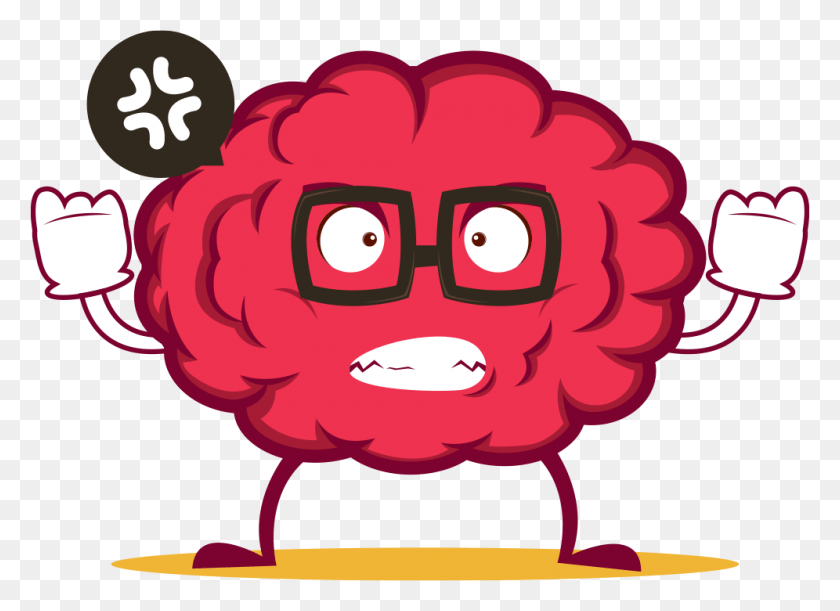 996x704 Brain Emoji Stickers By El Mehdi Laidouni Angry Brain Cartoon, Head, Plant, Heart HD PNG Download
